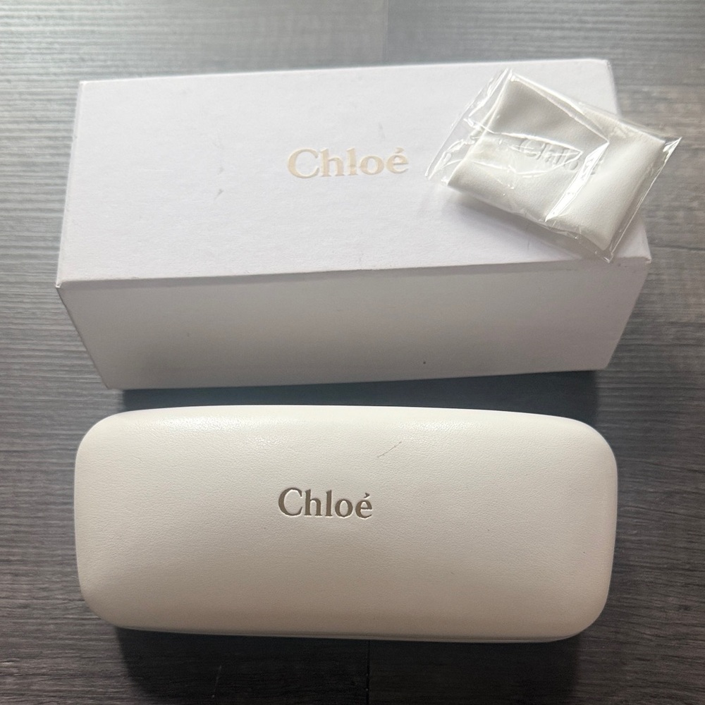 Chloé Sunglasses Eyeglass Case Off White With Box & Cloth Authentic